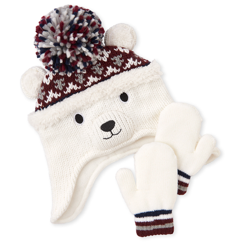 Baby Boys Toddler Boys Polar Bear Hat And Mittens Set - White - The Children's Place
Baby Boys Toddler Boys Polar Bear Hat And Mittens Set - White - The Children's Place