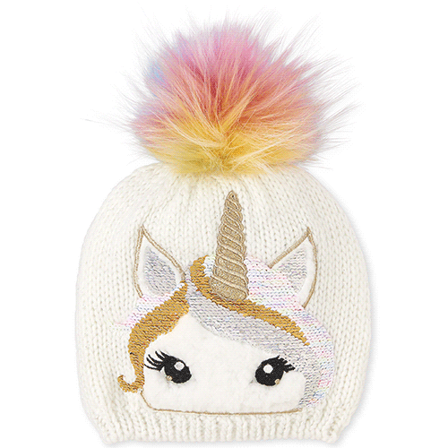 Girls Rainbow Flip Sequin Unicorn Pom Pom Beanie - White Hat - The Children's Place
Girls Rainbow Flip Sequin Unicorn Pom Pom Beanie - White Hat - The Children's Place