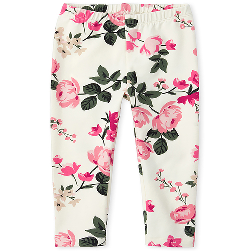 Baby Girls Baby And Toddler Floral Leggings - White - The Children's Place