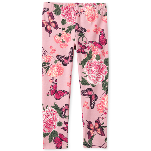 Girls Floral Butterfly Leggings - Pink - The Children's Place