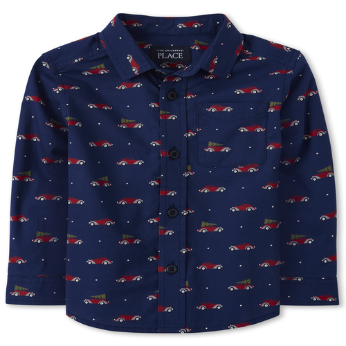 s Baby And Toddler Boys Christmas Car Poplin Button Down Shirt - Blue - The Children's Place
s Baby And Toddler Boys Christmas Car Poplin Button Down Shirt - Blue - The Children's Place