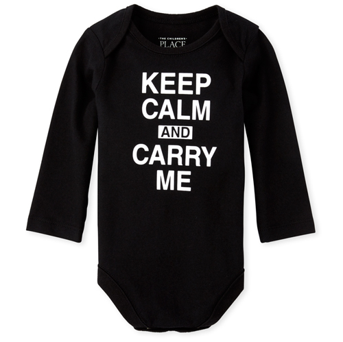 Newborn Unisex Baby Keep Calm Graphic Bodysuit - Black - The Children's Place
Newborn Unisex Baby Keep Calm Graphic Bodysuit - Black - The Children's Place