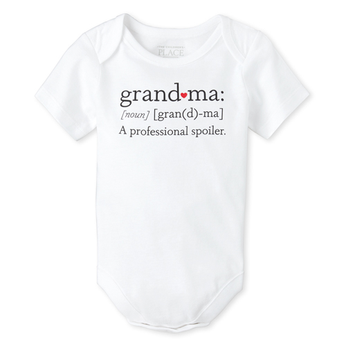Newborn Unisex Baby Grandma Graphic Bodysuit - White - The Children's Place
Newborn Unisex Baby Grandma Graphic Bodysuit - White - The Children's Place