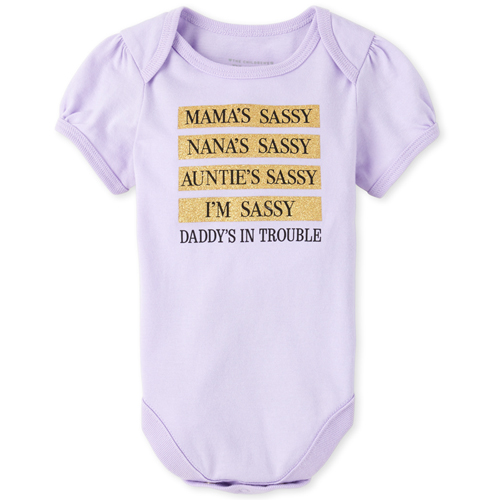 Newborn Baby Glitter Daddy's In Trouble Graphic Bodysuit - Purple - The Children's Place
Newborn Baby Glitter Daddy's In Trouble Graphic Bodysuit - Purple - The Children's Place