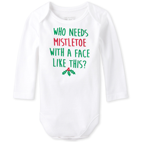 Newborn Unisex Baby Mistletoe Graphic Bodysuit - White - The Children's Place
Newborn Unisex Baby Mistletoe Graphic Bodysuit - White - The Children's Place