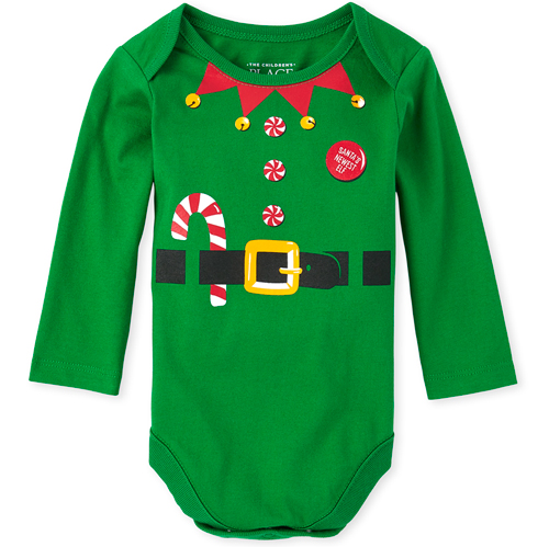 Newborn Unisex Baby Elf Graphic Bodysuit - Green - The Children's Place