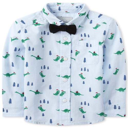 s Toddler And Boys Merry Rex-Mas Poplin Button Down Shirt - Blue - The Children's Place
s Toddler And Boys Merry Rex-Mas Poplin Button Down Shirt - Blue - The Children's Place