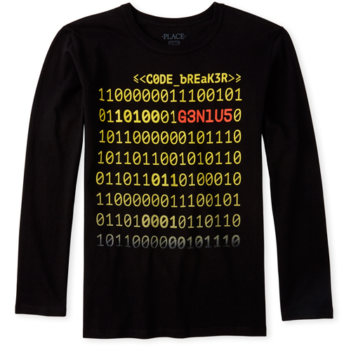 Boys Boys Binary Genius Graphic Tee - Black T-Shirt - The Children's Place
Boys Boys Binary Genius Graphic Tee - Black T-Shirt - The Children's Place