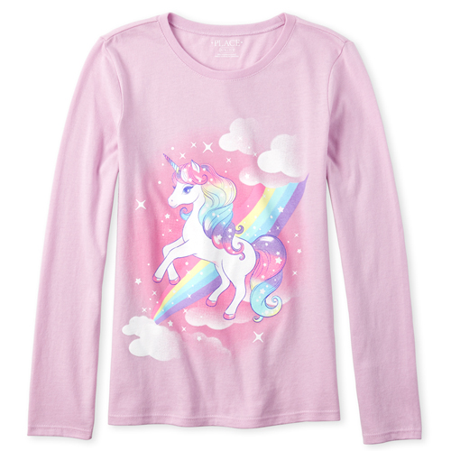 Girls Glitter Rainbow Unicorn Graphic Tee - Purple T-Shirt - The Children's Place
Girls Glitter Rainbow Unicorn Graphic Tee - Purple T-Shirt - The Children's Place