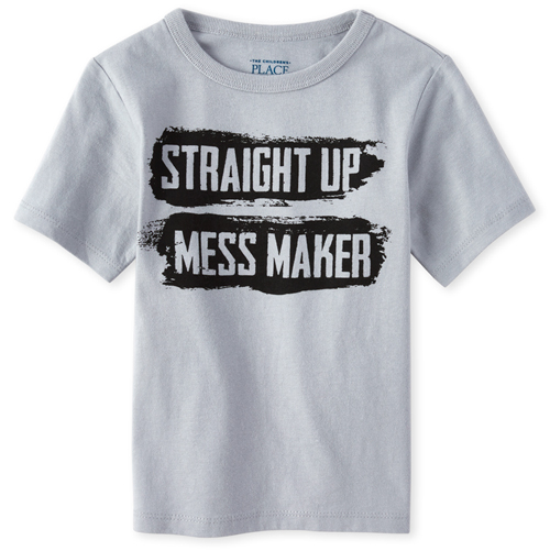 s Baby And Toddler Boys Mess Maker Graphic Tee - Gray T-Shirt - The Children's Place