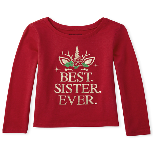 s Baby And Toddler Foil Sister Holiday Unicorn Graphic Tee - Red T-Shirt - The Children's Place
s Baby And Toddler Foil Sister Holiday Unicorn Graphic Tee - Red T-Shirt - The Children's Place