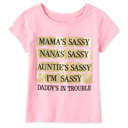 s Baby And Toddler Glitter Daddy's In Trouble Graphic Tee - Pink T-Shirt - The Children's Place
s Baby And Toddler Glitter Daddy's In Trouble Graphic Tee - Pink T-Shirt - The Children's Place