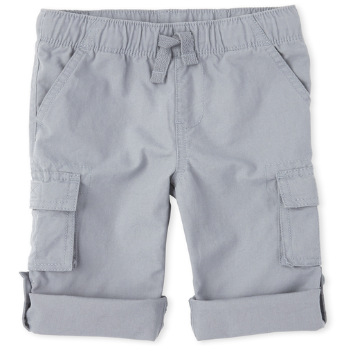 s Baby And Toddler Boys Roll Up Pull On Cargo Pants - Gray - The Children's Place