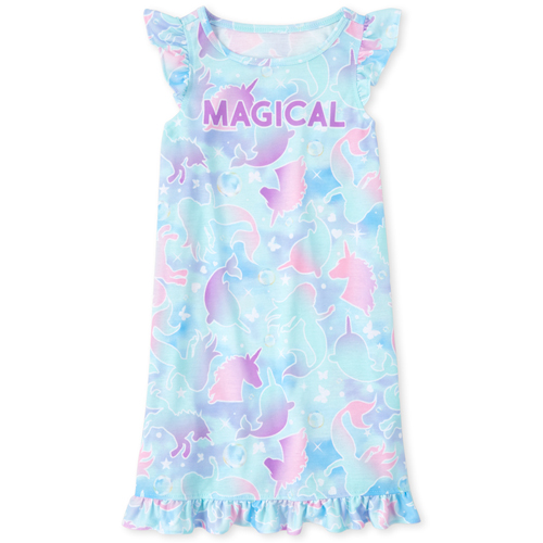 Girls Magical Unicorn Nightgown - Blue - The Children's Place