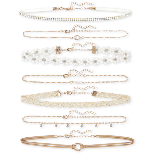 Girls Rhinestud Flower Choker Necklace 7-Pack - Multi - The Children's Place
Girls Rhinestud Flower Choker Necklace 7-Pack - Multi - The Children's Place