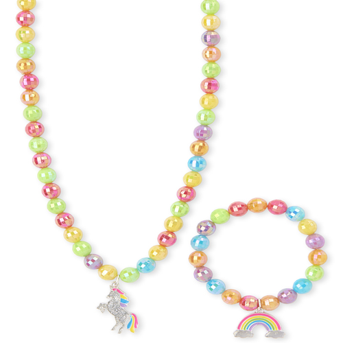 Girls Glitter Rainbow Unicorn Beaded Necklace And Bracelet Set - Multi - The Children's Place
Girls Glitter Rainbow Unicorn Beaded Necklace And Bracelet Set - Multi - The Children's Place