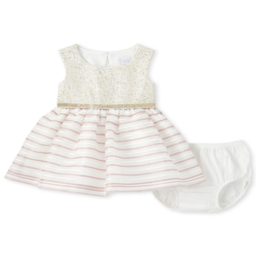 Newborn Baby Striped Jacquard Matching Knit To Woven Dress - White - The Children's Place
Newborn Baby Striped Jacquard Matching Knit To Woven Dress - White - The Children's Place