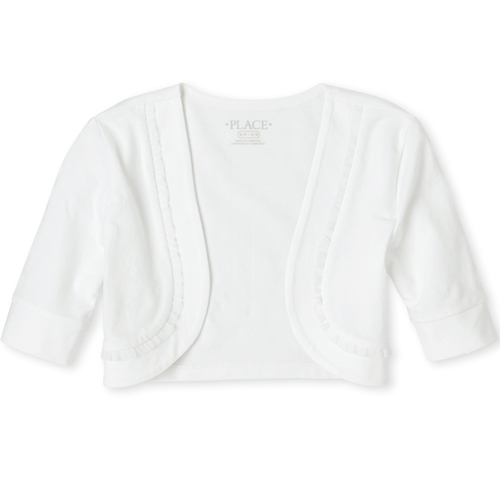 Girls Matching Ruffle Shrug - White - The Children's Place