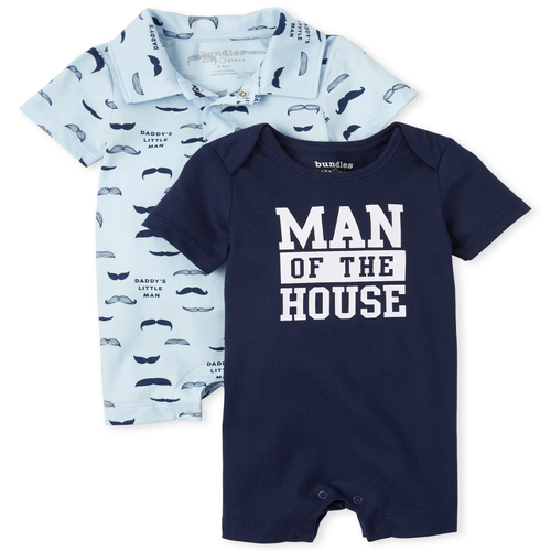 Newborn Baby Boys Daddy Mustache Romper 2-Pack - Blue - The Children's Place
Newborn Baby Boys Daddy Mustache Romper 2-Pack - Blue - The Children's Place