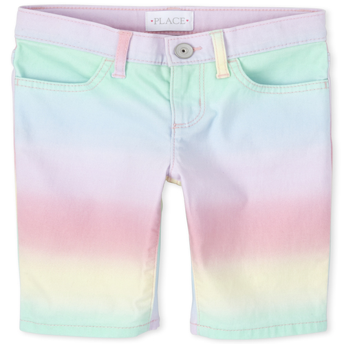 s Rainbow Ombre Denim Skimmer Shorts - Pink - The Children's Place