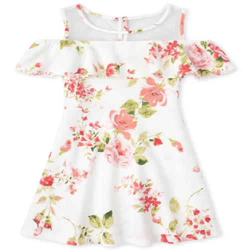 Girls Floral Stretch Jacquard Cold Shoulder Dress - White - The Children's Place
Girls Floral Stretch Jacquard Cold Shoulder Dress - White - The Children's Place