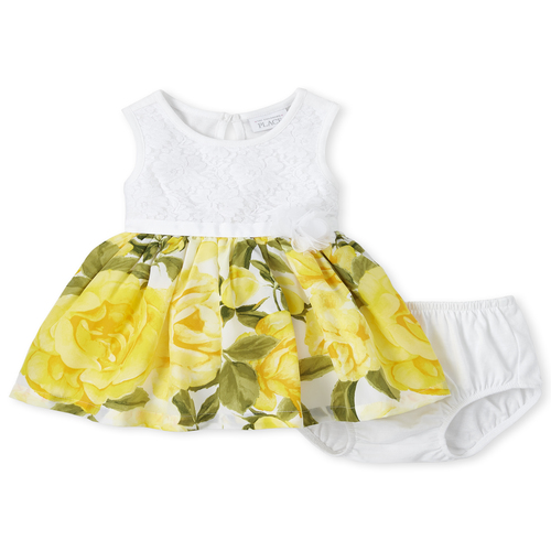 Newborn Baby Lace Floral Knit To Woven Dress - Yellow - The Children's Place
Newborn Baby Lace Floral Knit To Woven Dress - Yellow - The Children's Place