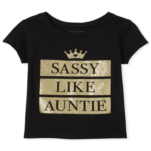 s Baby And Toddler Glitter Sassy Like Auntie Graphic Tee - Black T-Shirt - The Children's Place
s Baby And Toddler Glitter Sassy Like Auntie Graphic Tee - Black T-Shirt - The Children's Place