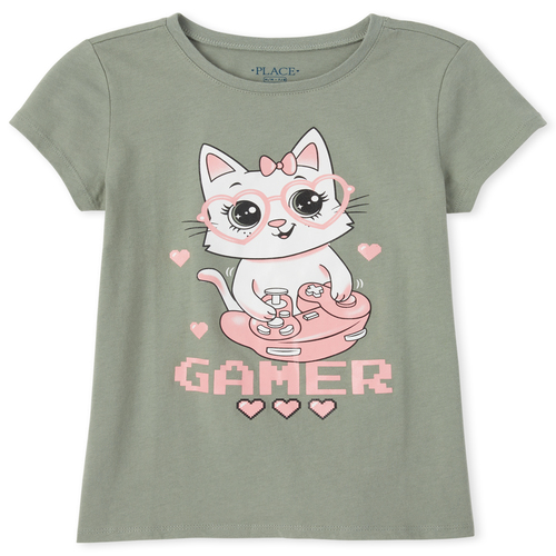 Girls Glitter Video Game Cat Graphic Tee - Green T-Shirt - The Children's Place
Girls Glitter Video Game Cat Graphic Tee - Green T-Shirt - The Children's Place