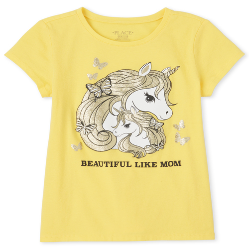 Girls Glitter Mom Unicorn Graphic Tee - Yellow T-Shirt - The Children's Place
Girls Glitter Mom Unicorn Graphic Tee - Yellow T-Shirt - The Children's Place