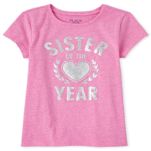 Girls Glitter Sister Of The Year Matching Graphic Tee - Pink T-Shirt - The Children's Place
Girls Glitter Sister Of The Year Matching Graphic Tee - Pink T-Shirt - The Children's Place