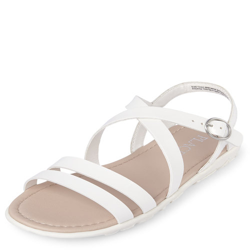 s Cross Strap Sandals - White - The Children's Place