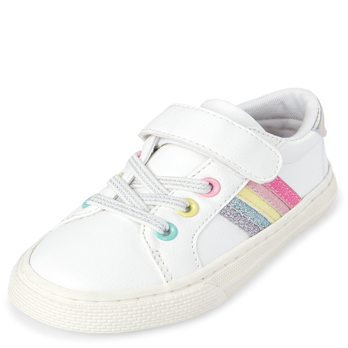 Baby Girls Toddler Glitter Rainbow Striped Low Top Sneakers - White - The Children's Place
Baby Girls Toddler Glitter Rainbow Striped Low Top Sneakers - White - The Children's Place