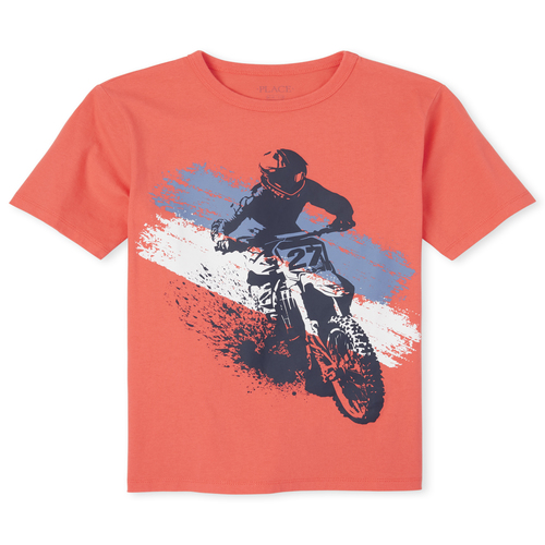 s Boys Biker Graphic Tee - Orange T-Shirt - The Children's Place