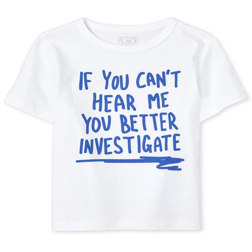 s Baby And Toddler Boys Investigate Graphic Tee - White T-Shirt - The Children's Place
s Baby And Toddler Boys Investigate Graphic Tee - White T-Shirt - The Children's Place