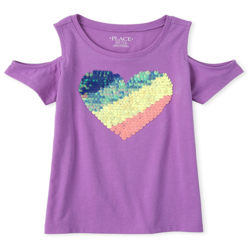 Girls Flip Sequin Paillette Heart Cold Shoulder Top - Purple - The Children's Place
Girls Flip Sequin Paillette Heart Cold Shoulder Top - Purple - The Children's Place