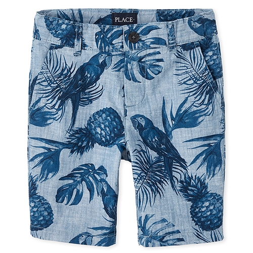 Boys Boys Print Chino Shorts - Blue - The Children's Place