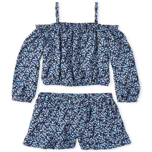 Girls Print Off Shoulder Top And Ruffle Shorts Set - Blue - The Children's Place
Girls Print Off Shoulder Top And Ruffle Shorts Set - Blue - The Children's Place