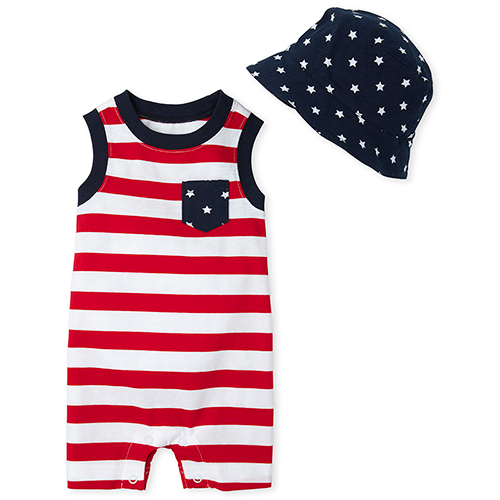 Newborn Baby Boys Americana Striped Romper Outfit Set - Red - The Children's Place
Newborn Baby Boys Americana Striped Romper Outfit Set - Red - The Children's Place