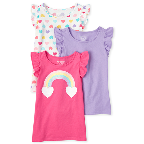s Toddler Ruffle Top 3-Pack - Pink - The Children's Place