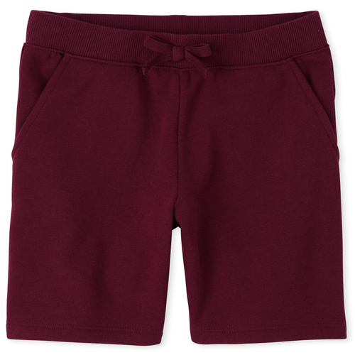 Girls Uniform Active French Terry Shorts - Red - The Children's Place