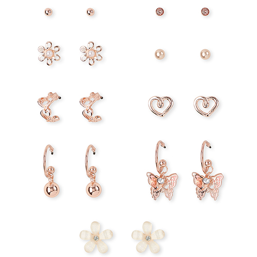 Girls Butterfly Earrings 9-Pack - Multi - The Children's Place
