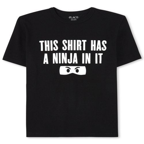s Boys Ninja Graphic Tee - Black T-Shirt - The Children's Place
