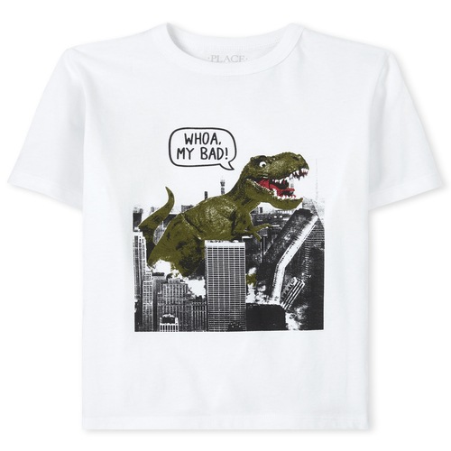 s Boys Dino Graphic Tee - White T-Shirt - The Children's Place