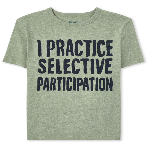 s Boys Selective Participation Graphic Tee - Green T-Shirt - The Children's Place