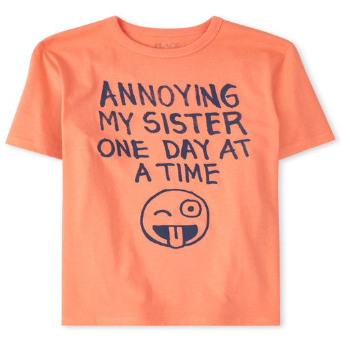 Boys Boys Annoying My Sister Graphic Tee - Orange T-Shirt - The Children's Place
Boys Boys Annoying My Sister Graphic Tee - Orange T-Shirt - The Children's Place