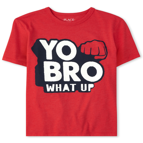 Boys Boys Yo Bro Graphic Tee - Red T-Shirt - The Children's Place
