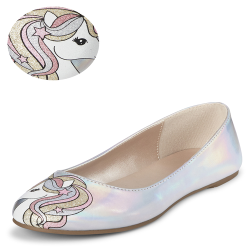 Girls Unicorn Ballet Flats - Metallic - The Children's Place