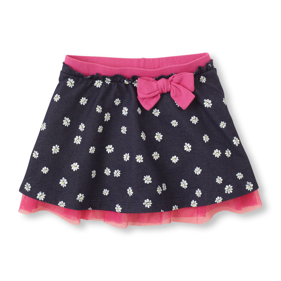 Best Daisy Faux-Denim Skirt