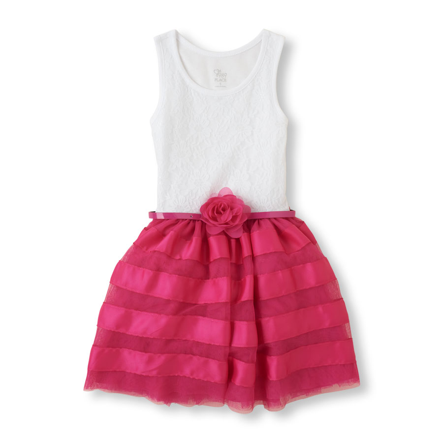 Reviews Belted Mesh Dress