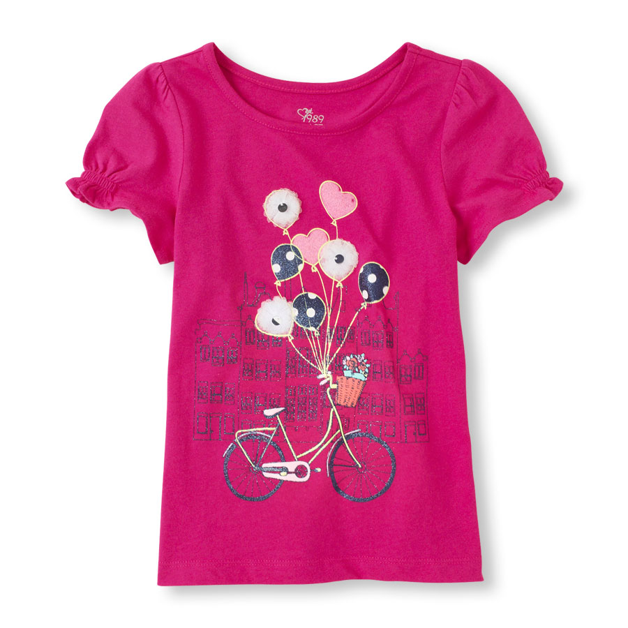 Top Puff-Sleeved Graphic Tee